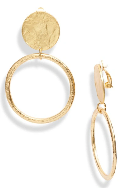 Karine Sultan Hoop Statement Drop Earrings In Gold