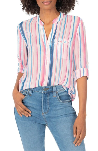 Shop Kut From The Kloth Jasmine Chiffon Button-up Shirt In Watercolor Ivory Rosette
