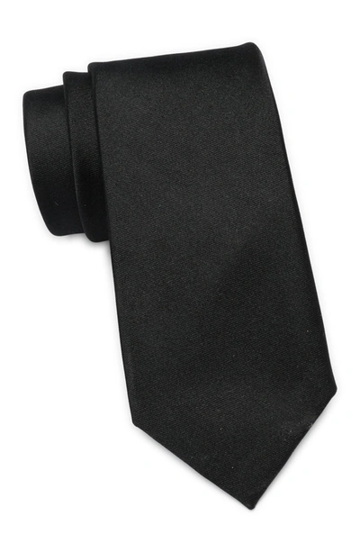 Shop Savile Row Co Solid Silk Blend Tie In Black