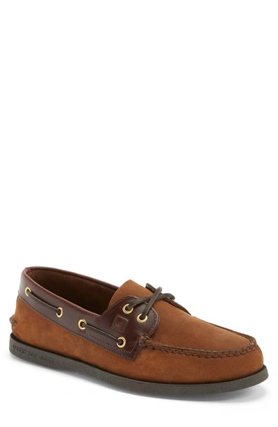 Shop Sperry Authentic Original Boat Shoe In Brown/ Brown