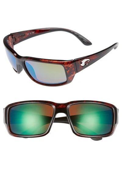 Shop Costa Del Mar Fantail 60mm Polarized Sunglasses In Tortoise/ Green Mirror