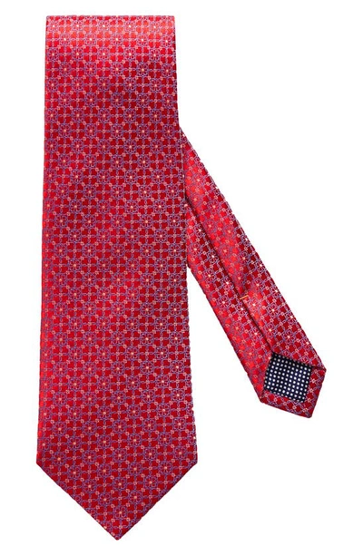 Shop Eton Medallion Silk Tie In Red