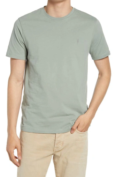 Shop Allsaints Brace Crewneck T-shirt In Agave Green