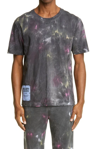 Shop Mcq By Alexander Mcqueen Tie Dye Organic Cotton T-shirt In Black/ Grey Mix