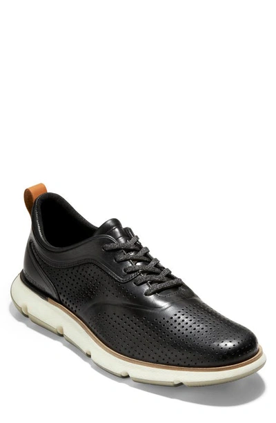 Shop Cole Haan 4.zerogrand Perforated Oxford In Black/ Ivory