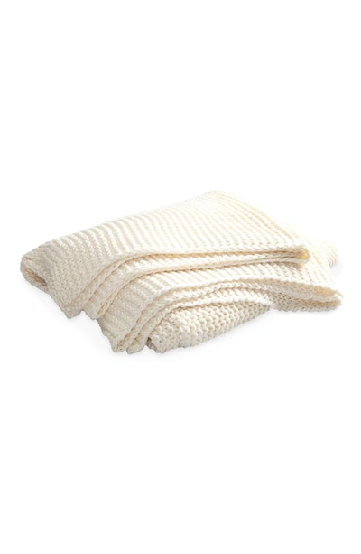 Shop Matouk Orla Cotton & Wool Throw Blanket In Ivory