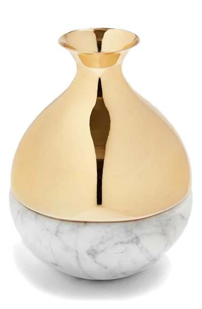 Anna New York Dual Bud Vase In Carrara Gold