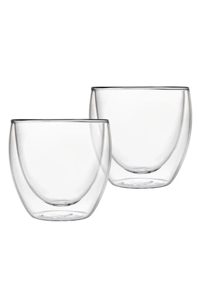 Shop Godinger Set Of 2 Double Wall Glass Short Drinking Glasses In Clear