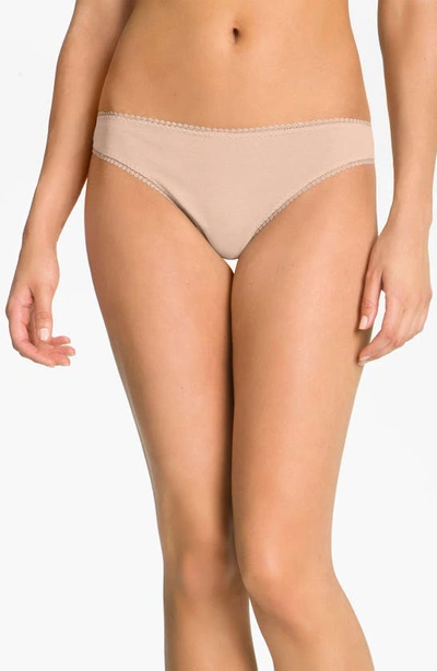 Shop On Gossamer Cabana Stretch Cotton Thong In Champagne