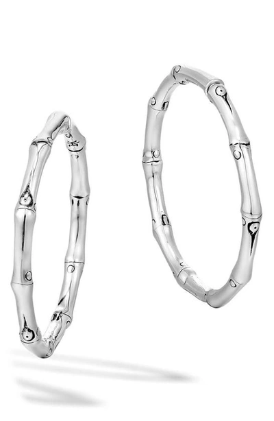 Shop John Hardy 'bamboo' Medium Hoop Earrings In Sterling Silver