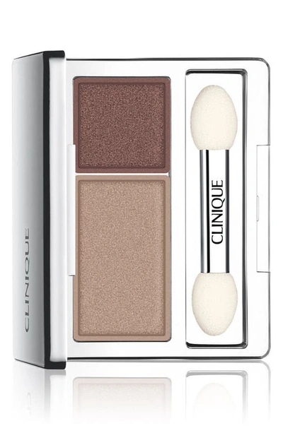 Shop Clinique All About Shadow Eyeshadow Duo In Ivory Bisque/ Bronze Satin
