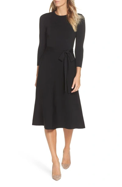 Shop Eliza J Fit & Flare Sweater Dress In Black