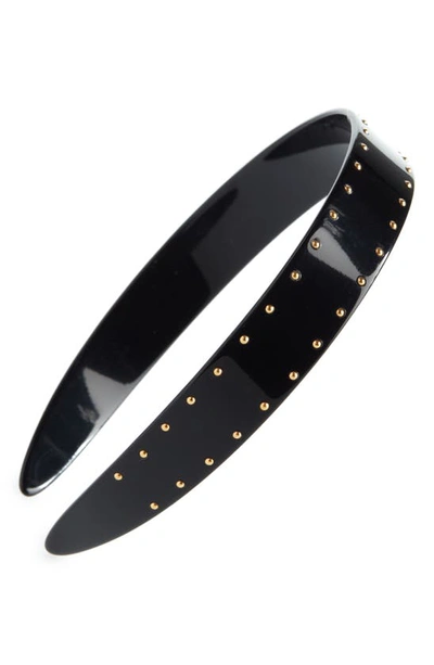 Shop France Luxe Studded Ultracomfort Headband In Black