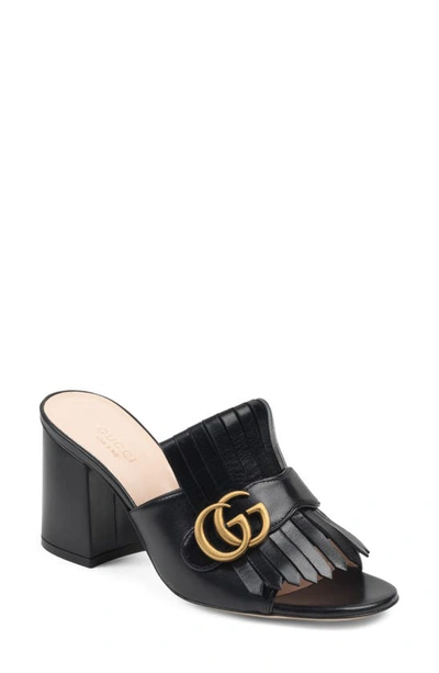 Shop Gucci Gg Kiltie Fringe Slide Sandal In Black