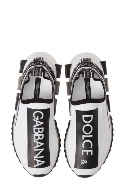 Shop Dolce & Gabbana Sorrento Logo Slip-on Sneaker In White/ Black