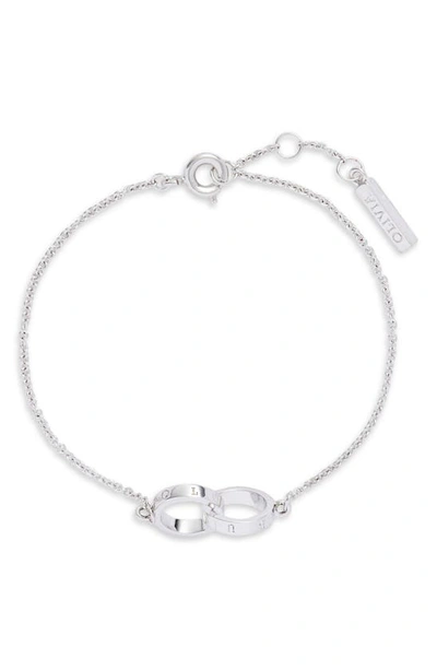 Shop Olivia Burton The Classics Double Ring Chain Bracelet In Silver