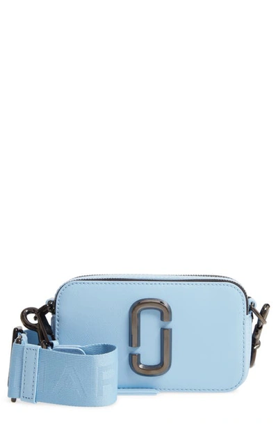 Shop The Marc Jacobs Snapshot Dtm Leather Crossbody Bag In Dreamy Blue