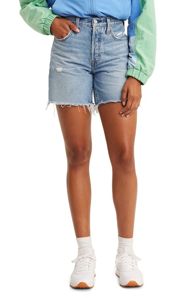Shop Levi's 501® High Waist Mid Thigh Cutoff Denim Shorts In Luxor Street Short