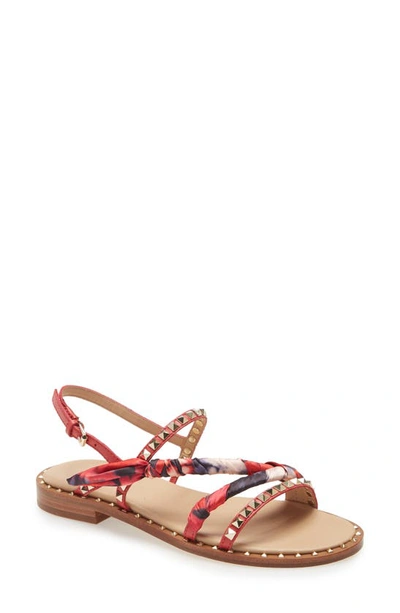 Shop Ash A Studded Sandal In Coral Multi