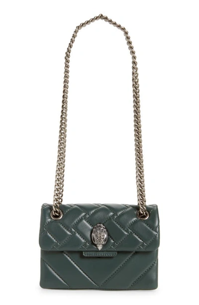 Shop Kurt Geiger Mini Kensington Quilted Leather Crossbody Bag In Teal