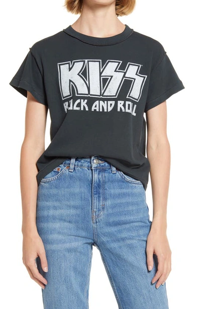 Shop Daydreamer Kiss Rock And Roll Weekend Graphic Tee In Vintage Black