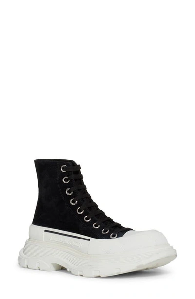 Shop Alexander Mcqueen Tread Slick High Top Sneaker In Black/ White