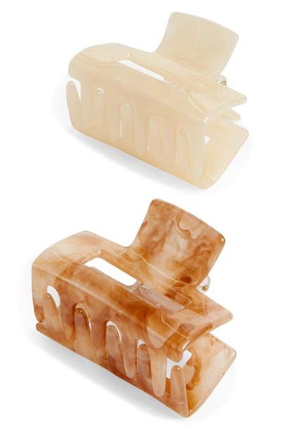 Shop 8 Other Reasons Kenya Assorted 2-pack Jaw Hair Clips In Clear Ivory And Natural