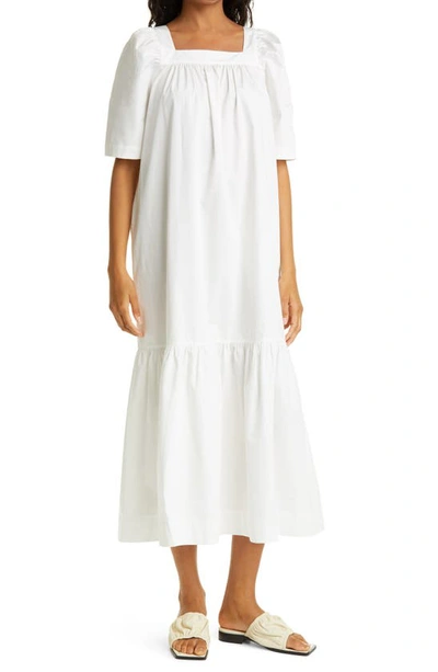 Shop Rodebjer Donya Square Neck Float Dress In White
