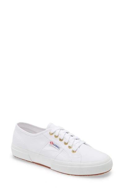 Shop Superga Cotu Sneaker In White / Gold
