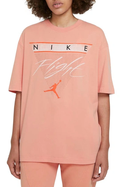 Shop Jordan Nike Flight Logo Graphic Tee In Apricot Agate