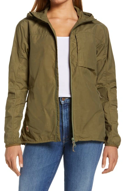 Shop Fjall Raven High Coast Hooded Wind Jacket In Green