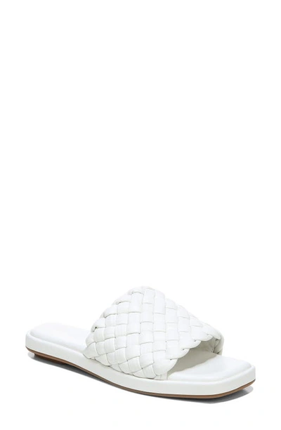 Shop Vince Rumi Woven Leather Slide Sandal In Off White