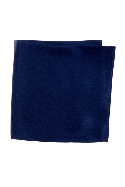 Shop Nordstrom Rack Solid Silk Blend Pocket Square In Navy