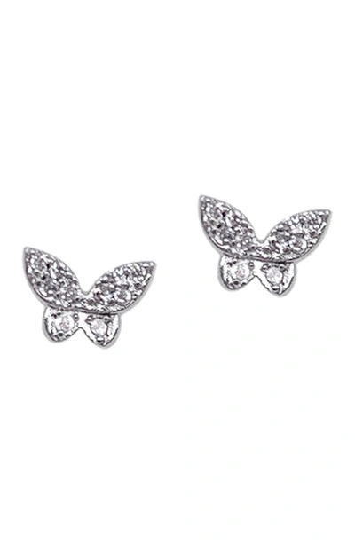 Shop Adornia Butterfly Stud Earrings In Silver