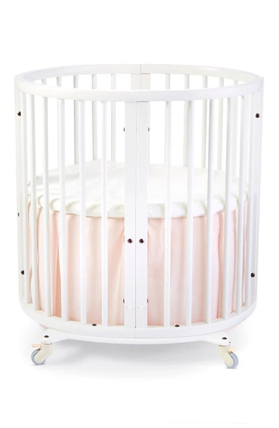 Shop Stokke Sleepi Mini X Pehr Organic Cotton & Linen Blend Bed Skirt In Blush