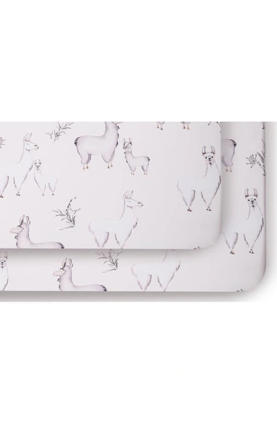 Oilo Llama Set Of 2 Jersey Crib Sheets In Llama