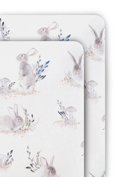 Shop Oilo Cottontail 2-pack Jersey Fitted Crib Sheets In Stone