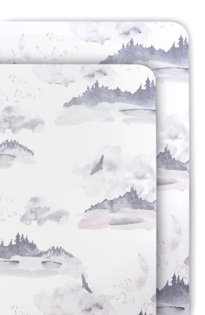 Shop Oilo Misty Mountain 2-pack Jersey Fitted Crib Sheets In Stone