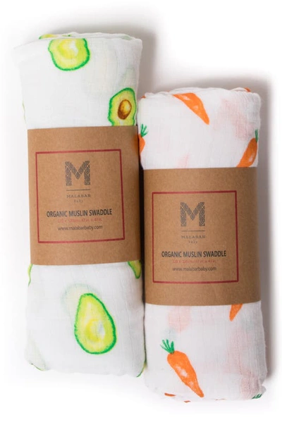 Shop Malabar Baby 2-pack Organic Muslin Swaddles In First Foods