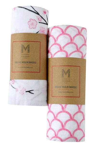 Shop Malabar Baby 2-pack Organic Muslin Swaddles In Sakura