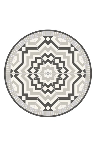 Shop A & A Story Classic Round Vinyl Mat In Neutral Moraccan