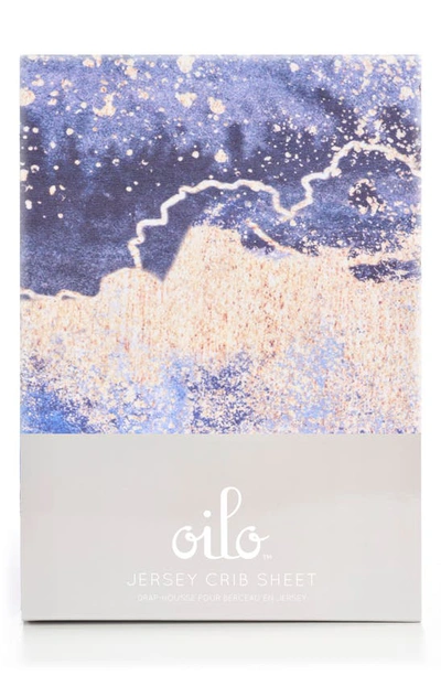 Shop Oilo Jersey Crib Sheet In Midnight Sky