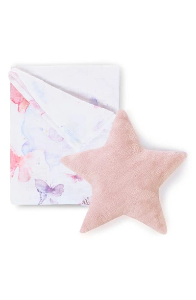 Shop Oilo Swaddle Blanket & Star Dream Pillow Set In Butterfly