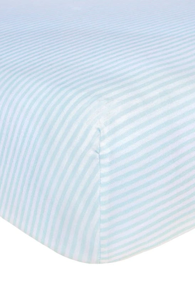 Shop Burt's Bees Beesnug Organic Cotton Fitted Crib Sheet In Sky