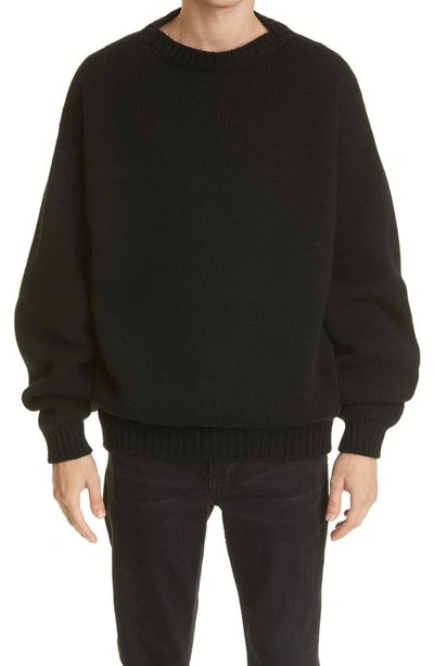 Shop Fear Of God Overlapped Wool Sweater In Black