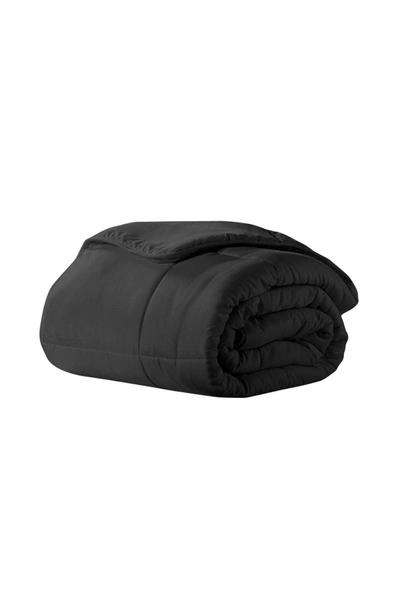 Shop Ella Jayne Home Microfiber Down-alternative Solid Color Comforter In Black