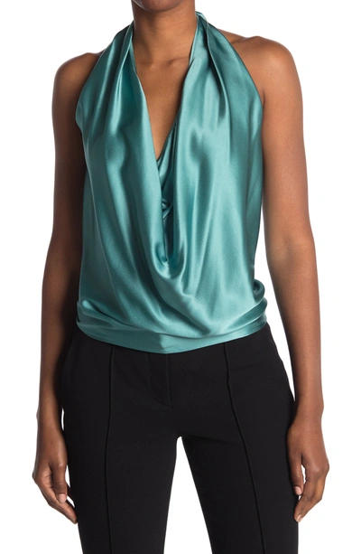 Shop Ramy Brook Convertible Stretch Silk Charmeuse Top In Jade