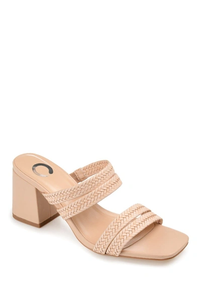 Journee Collection Natia Strappy Block Heel Sandal In Tan
