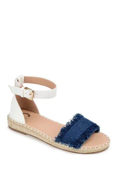 Journee Collection Tristeen Womens Flats Ankle Strap Espadrilles In Denim