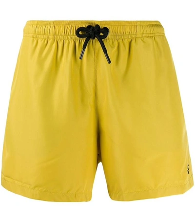 Shop Marcelo Burlon County Of Milan Cross Logo Swim Shorts In Yellow
